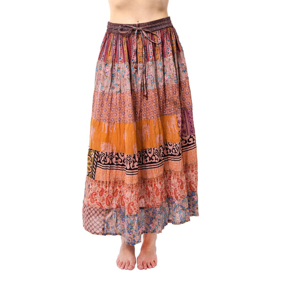 Overdyed Tiered Patchwork Skirt – Hippie Shop