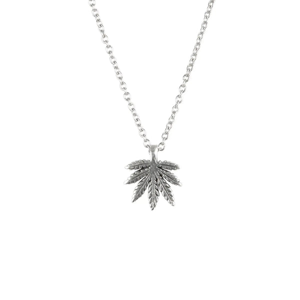 Cannabis Leaf Sterling Silver Necklace
