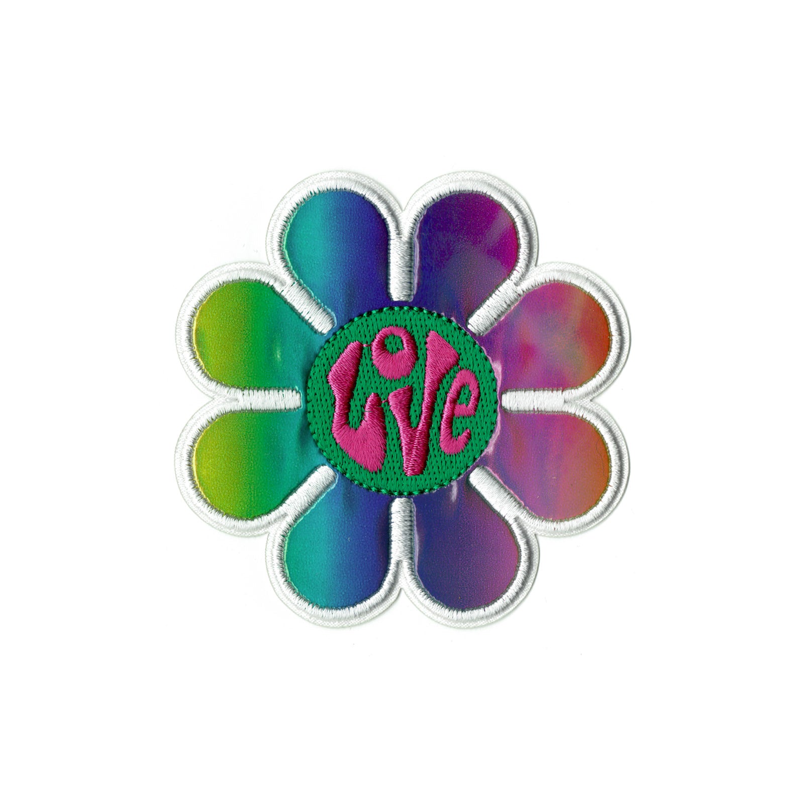 Accessories, Psychedelic Love Flower Hippie Heart Iron On Embroidered  Patch