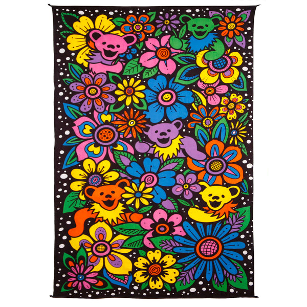 Grateful Dead Botanical Bears 3D Tapestry Hippie Shop