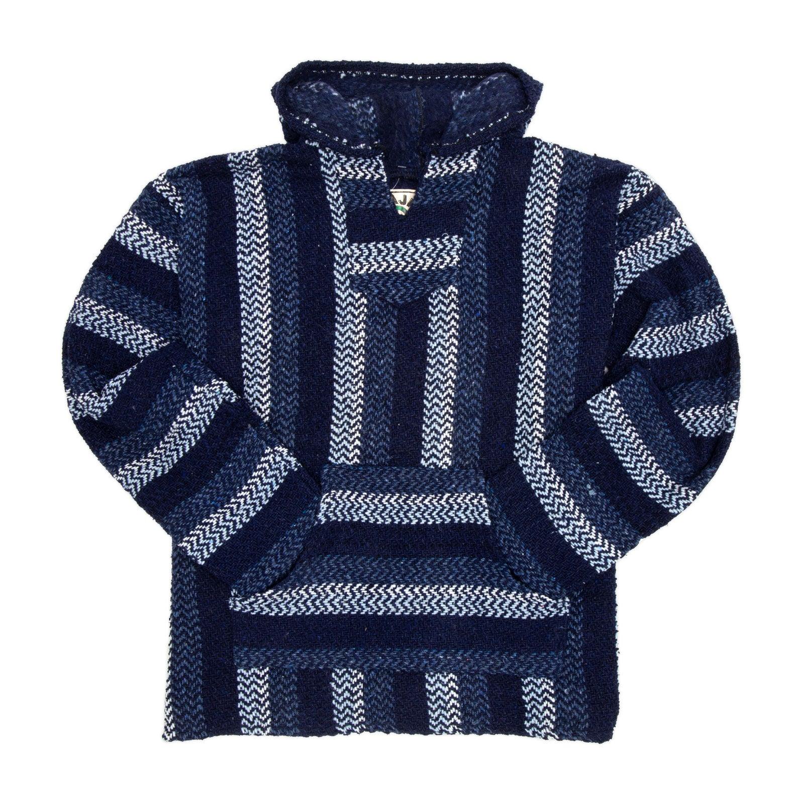 Classic Stripe Navy Baja Hoodie Hippie Shop