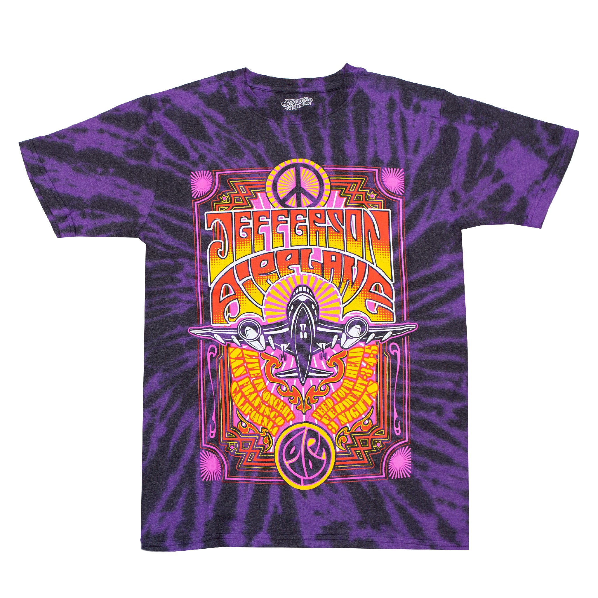 Jefferson Airplane T Shirt Live in San Francisco Official Unisex Tie Dye  Purple Size XXL