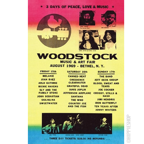 Woodstock Line Up Poster