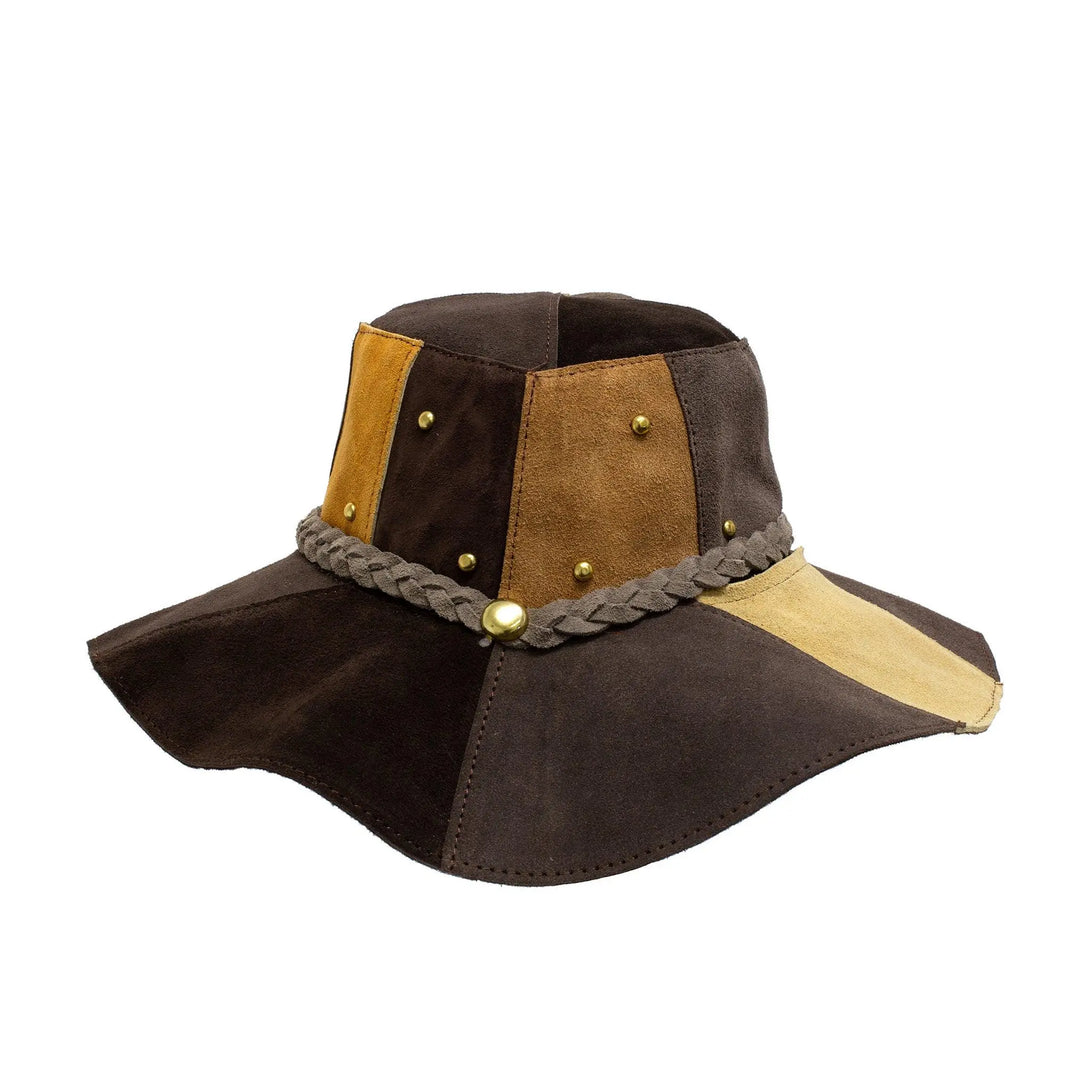 Patchwork Leather Floppy Hat – Hippie Shop display picture 1