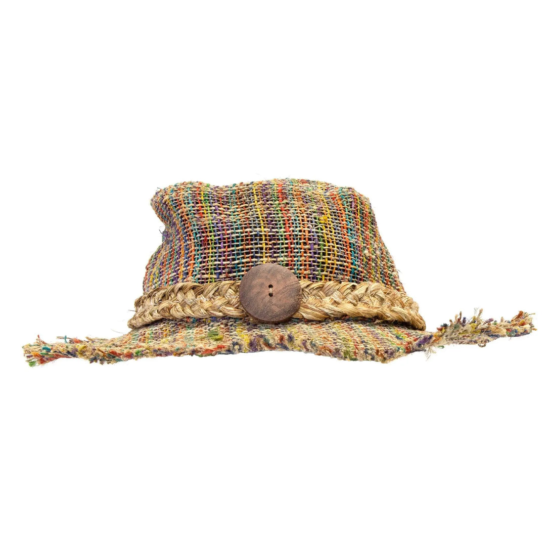 Rainbow Woven Hemp Hat – Hippie Shop display picture 2