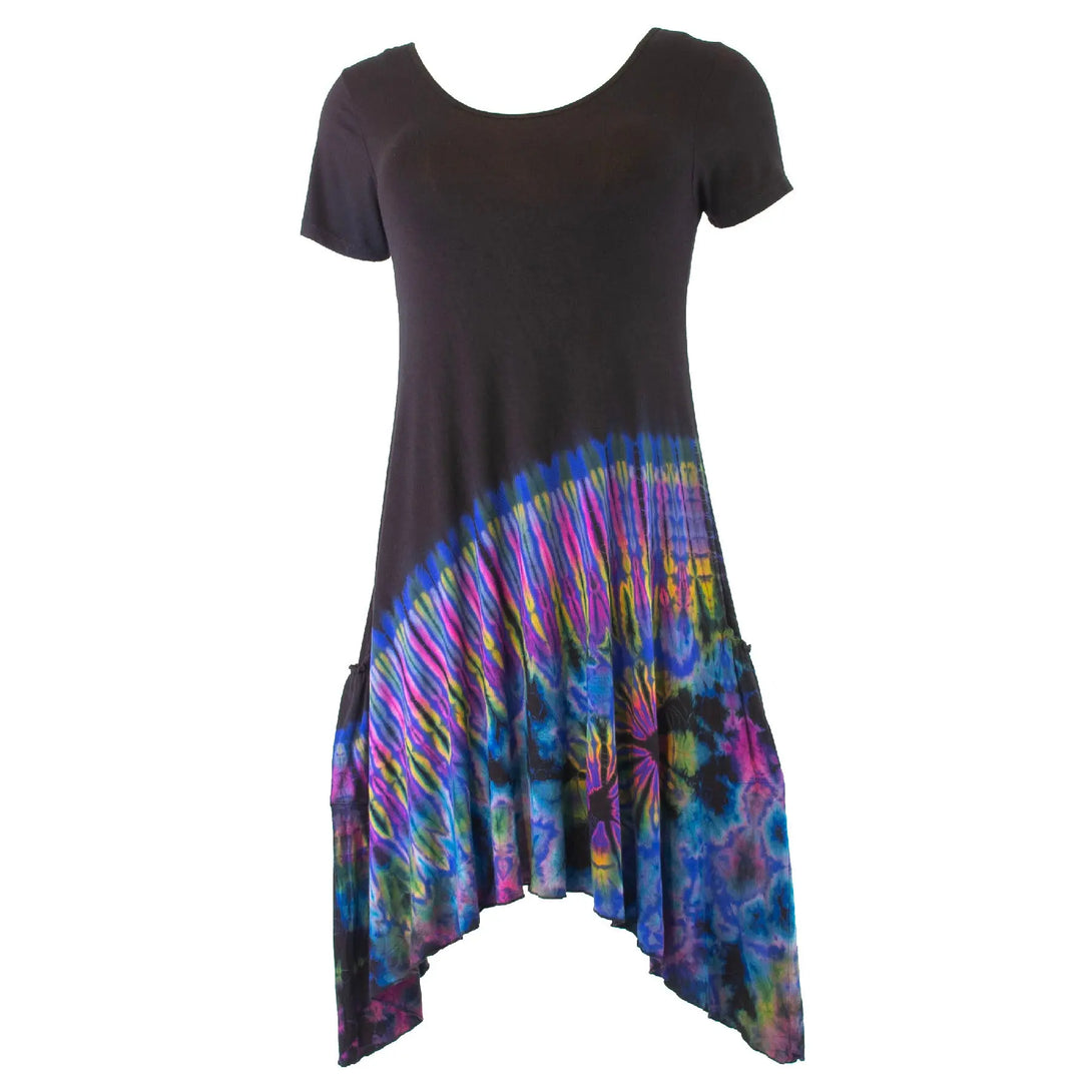 hippie t shirt dress Geode tie dye dress, Short hippie tshirt dress, Cotton Beach cover up