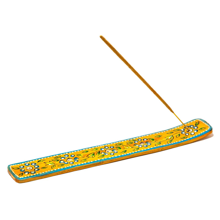 Happy Day Hand Painted Wooden Incense Burner