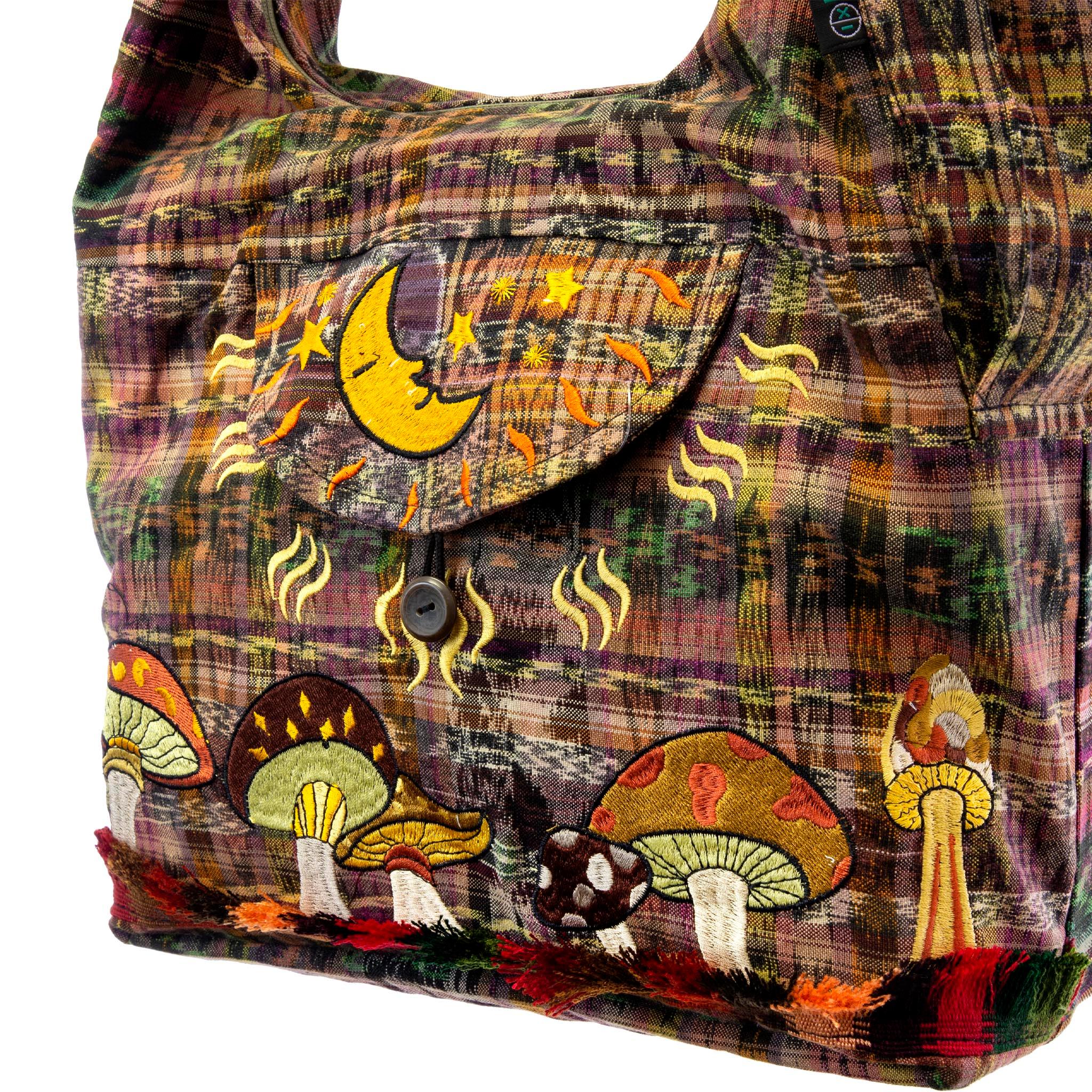 Wicked Dragon Clothing - Funky mushroom hippie shoulder bag