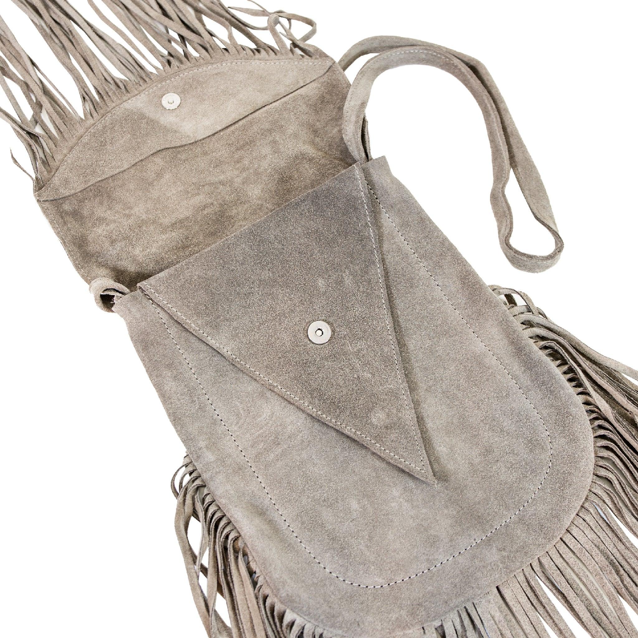 Full Grain Leather Boho Bag / Hippie Leather Bag for Women in Brown Color / Crossbody Bag / Street Shoulder Bag / Anniversary Gift