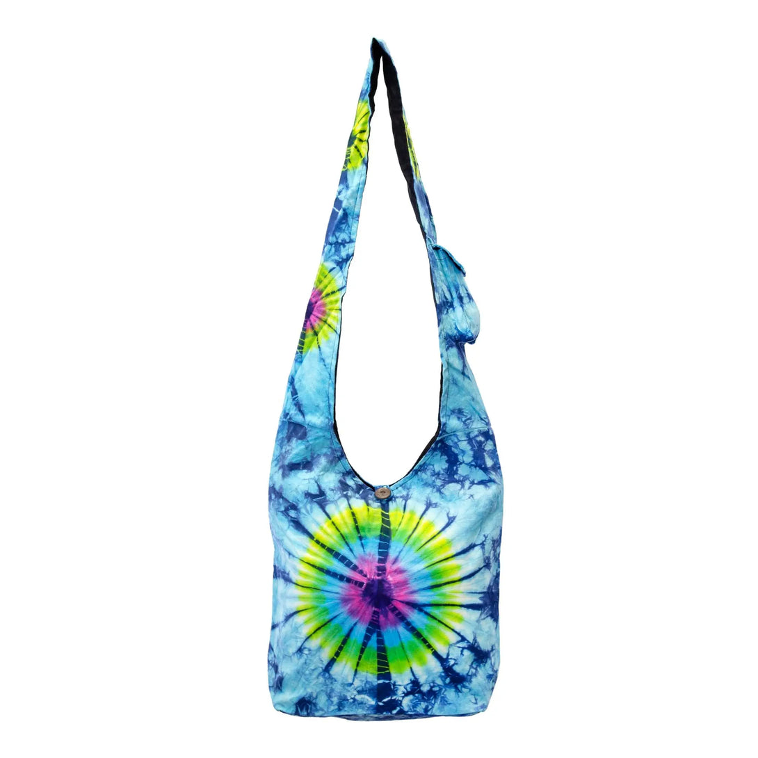 Sac Bandoulière Hippie Tie Dye Boho - Coton - Fait Main - Taille Medium