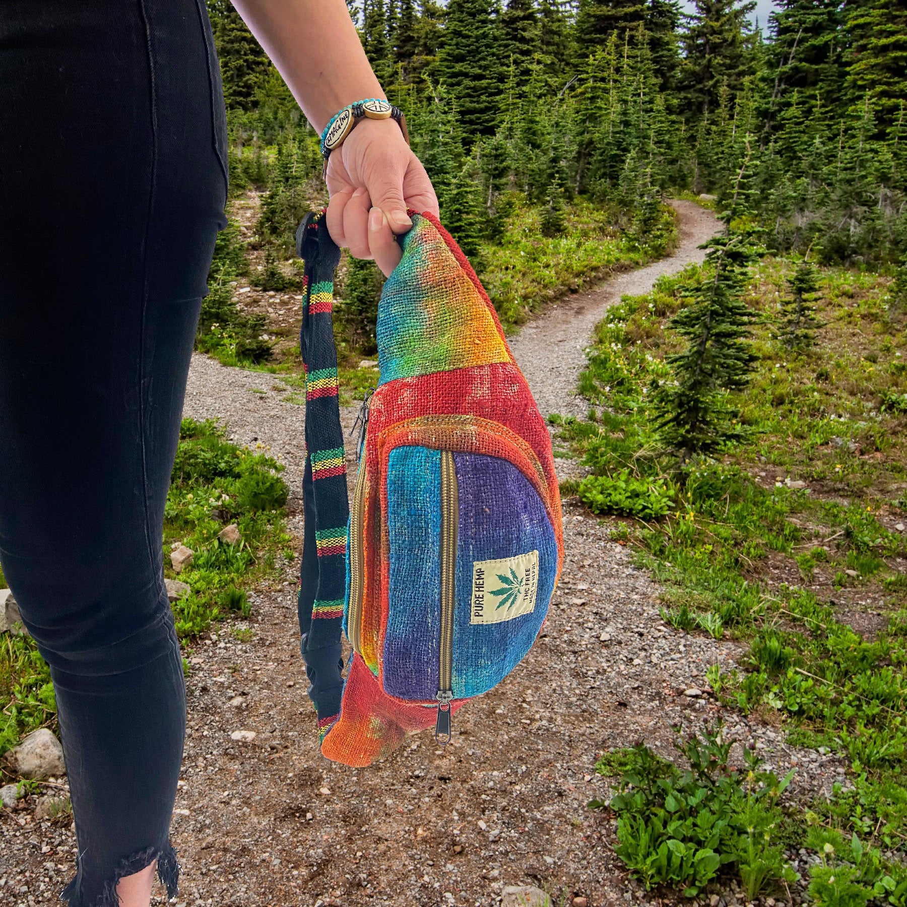 Tie Dye Pattern Multi-compartment Fanny Pack