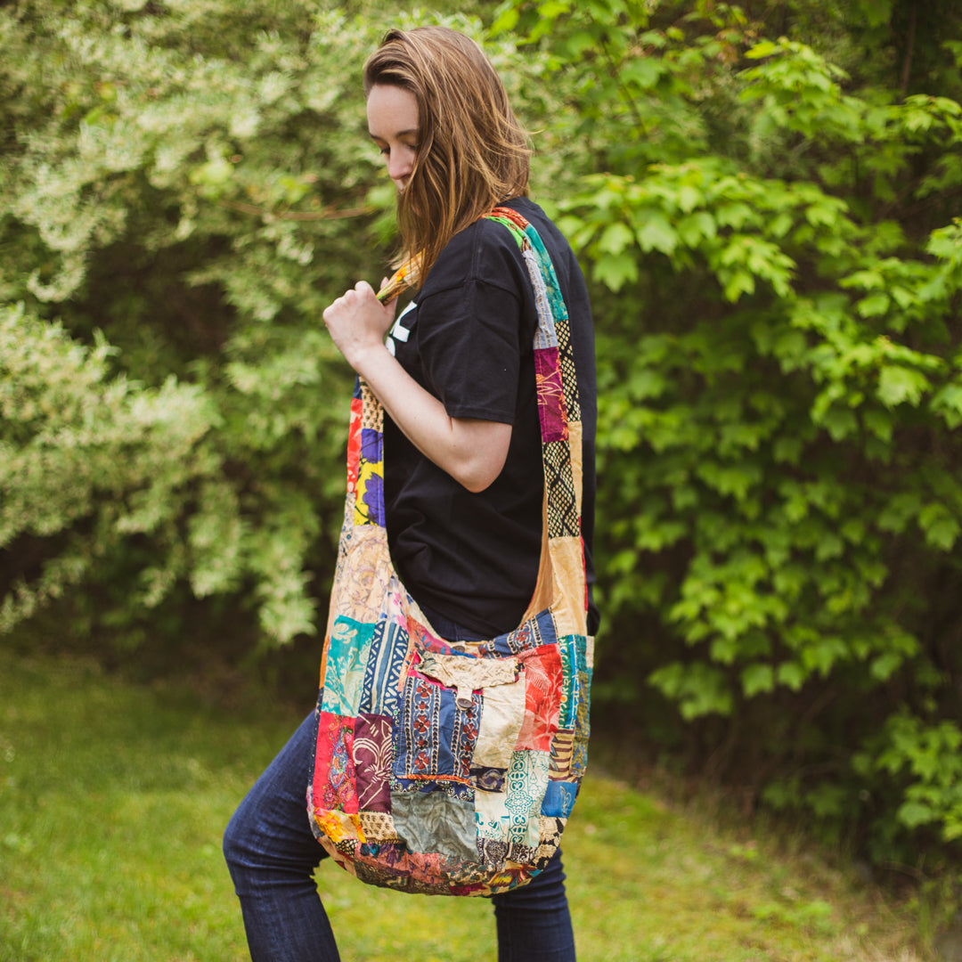 Bright Summery Quilted Fabric Hand Bag | RE.STATEMENT | The Upcycled  Fashion Marketplace