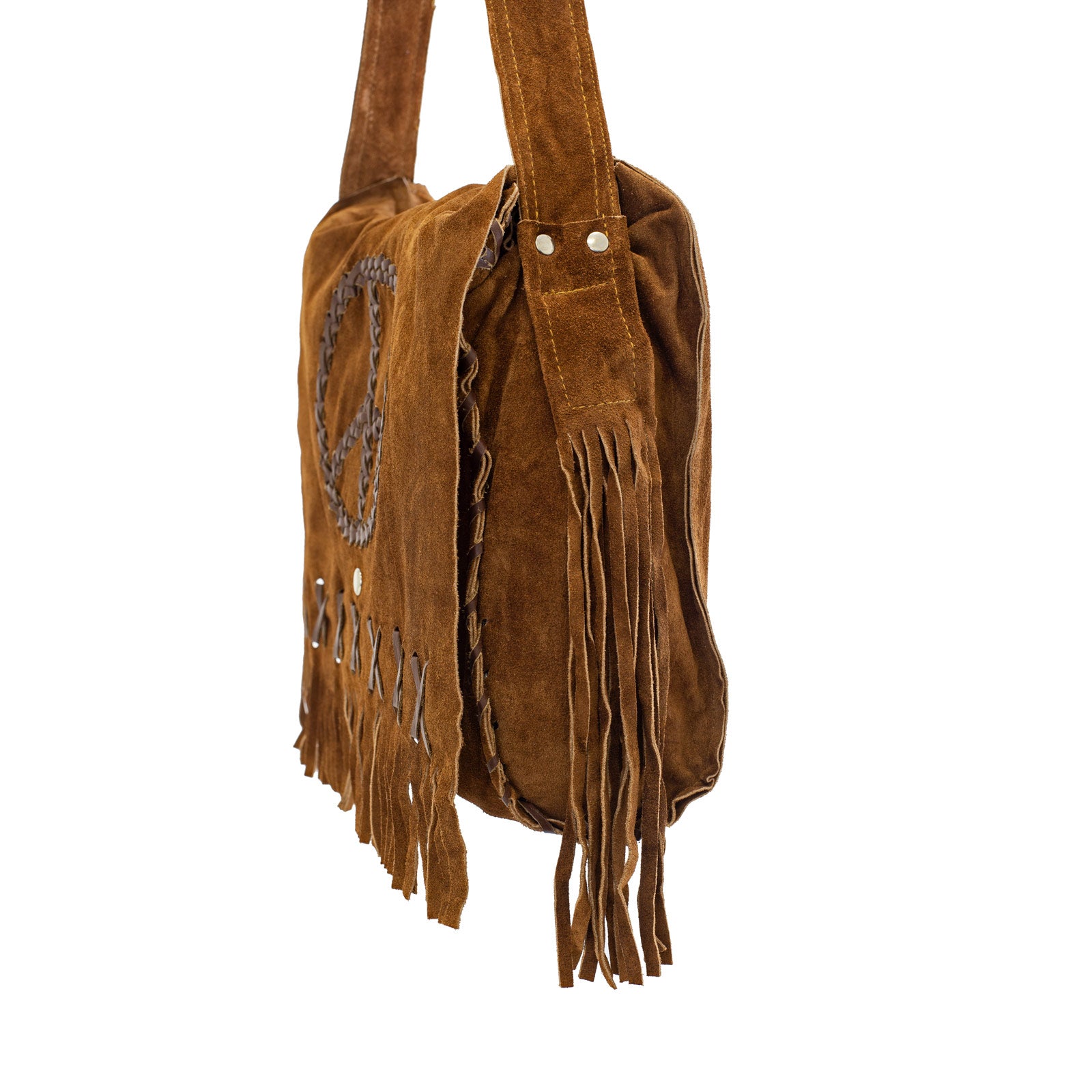 Vintage Suede Leather Bag Women's Hippy Style Shoulder Bag