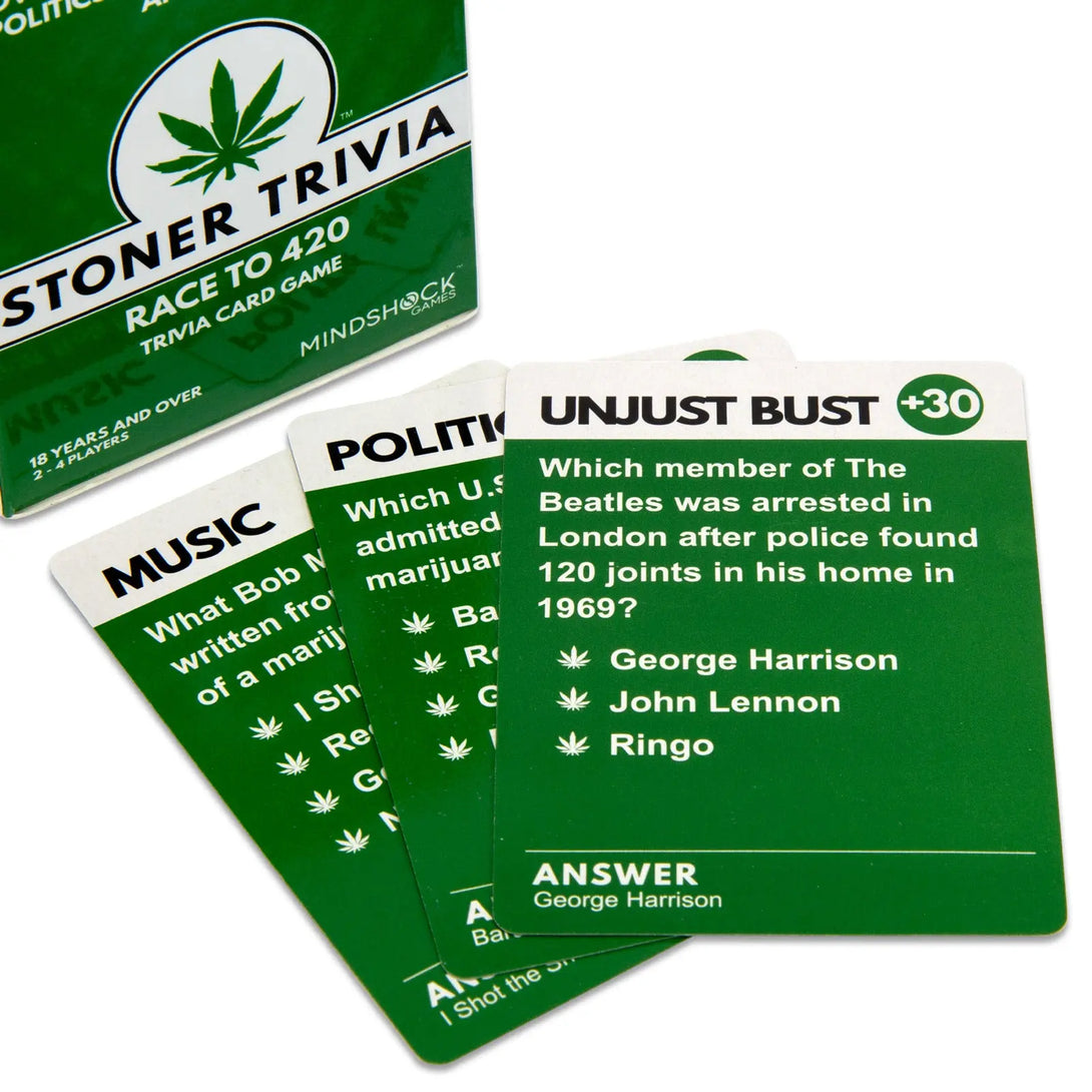 pothead trivia Stoner Trivia Race to 420 Card Game